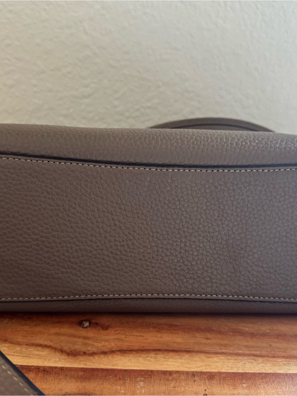 Coach Laurel Pebbled Leather Shoulder Bag in Dark Stone with gunmetal hardware - Picture 5 of 12